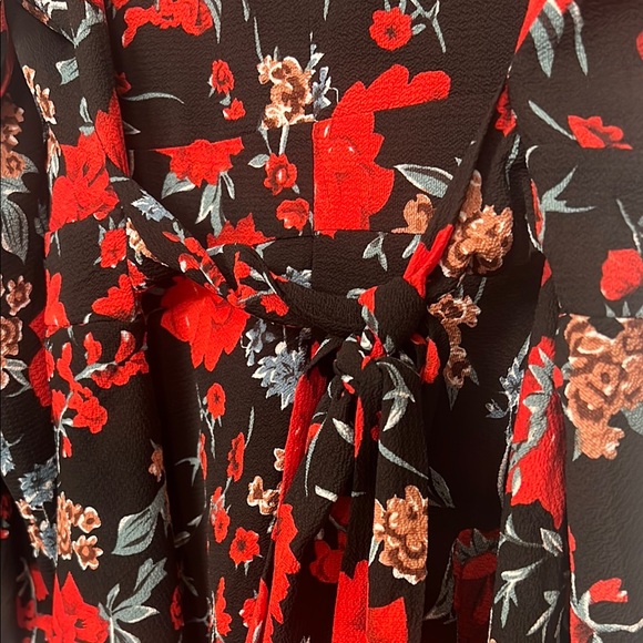 Amazon Black and Red Floral Jumpsuit with Long Sleeves - Picture 7 of 9